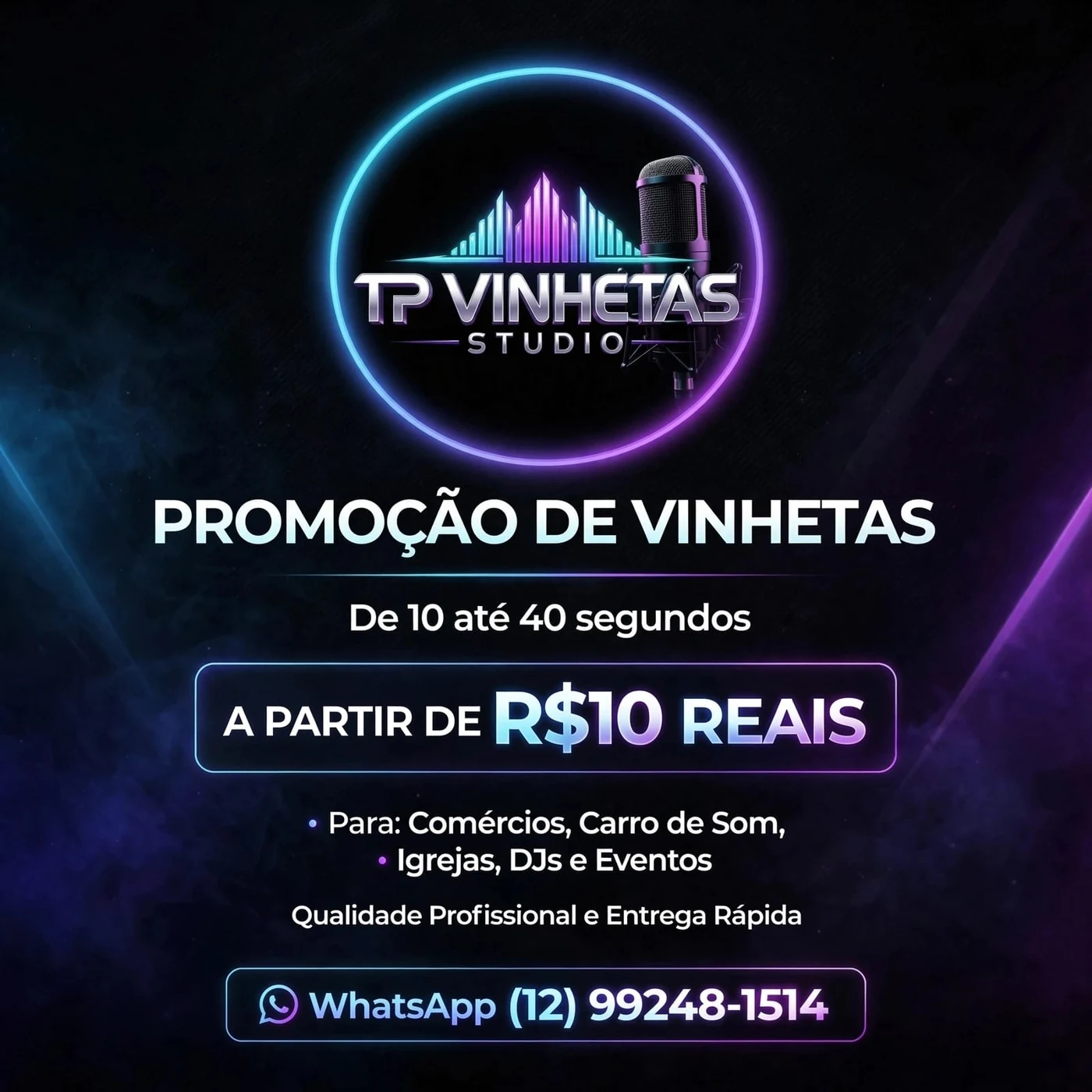 Promoção de vinhetas TP Vinhetas Studio